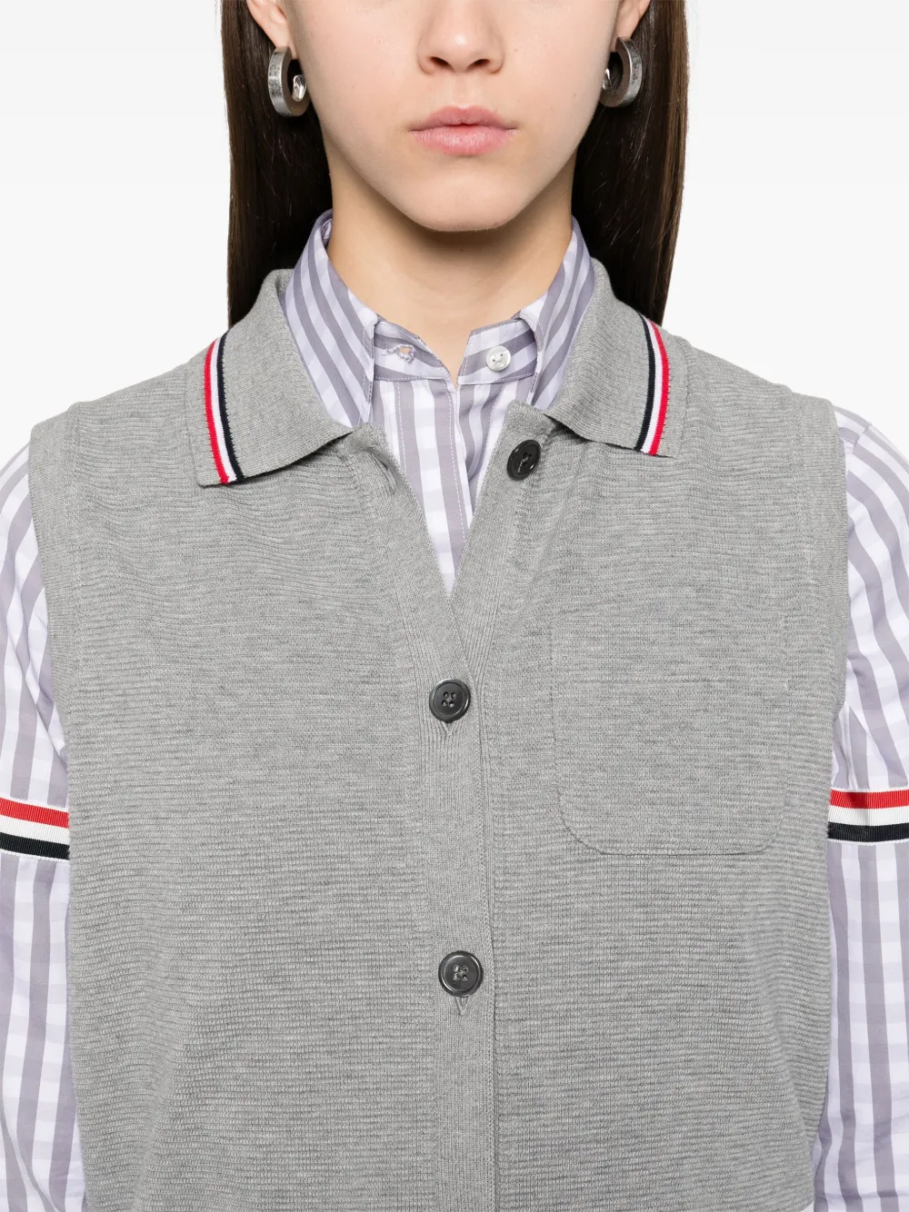 Thom Browne Katoenen blouse met wafelpatroon Grijs