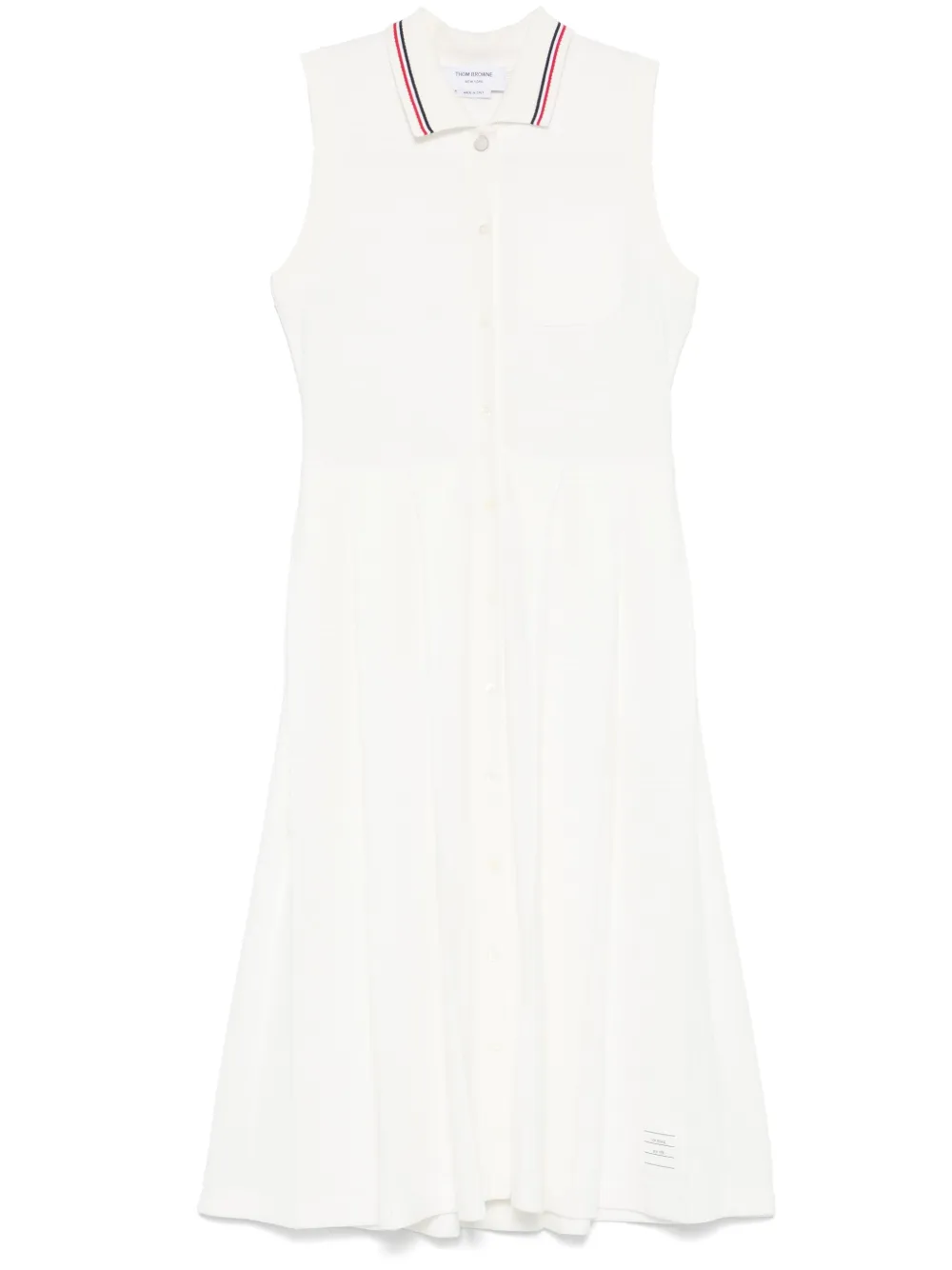 Thom Browne RWB-stripe pleated midi dress | White | Image 1