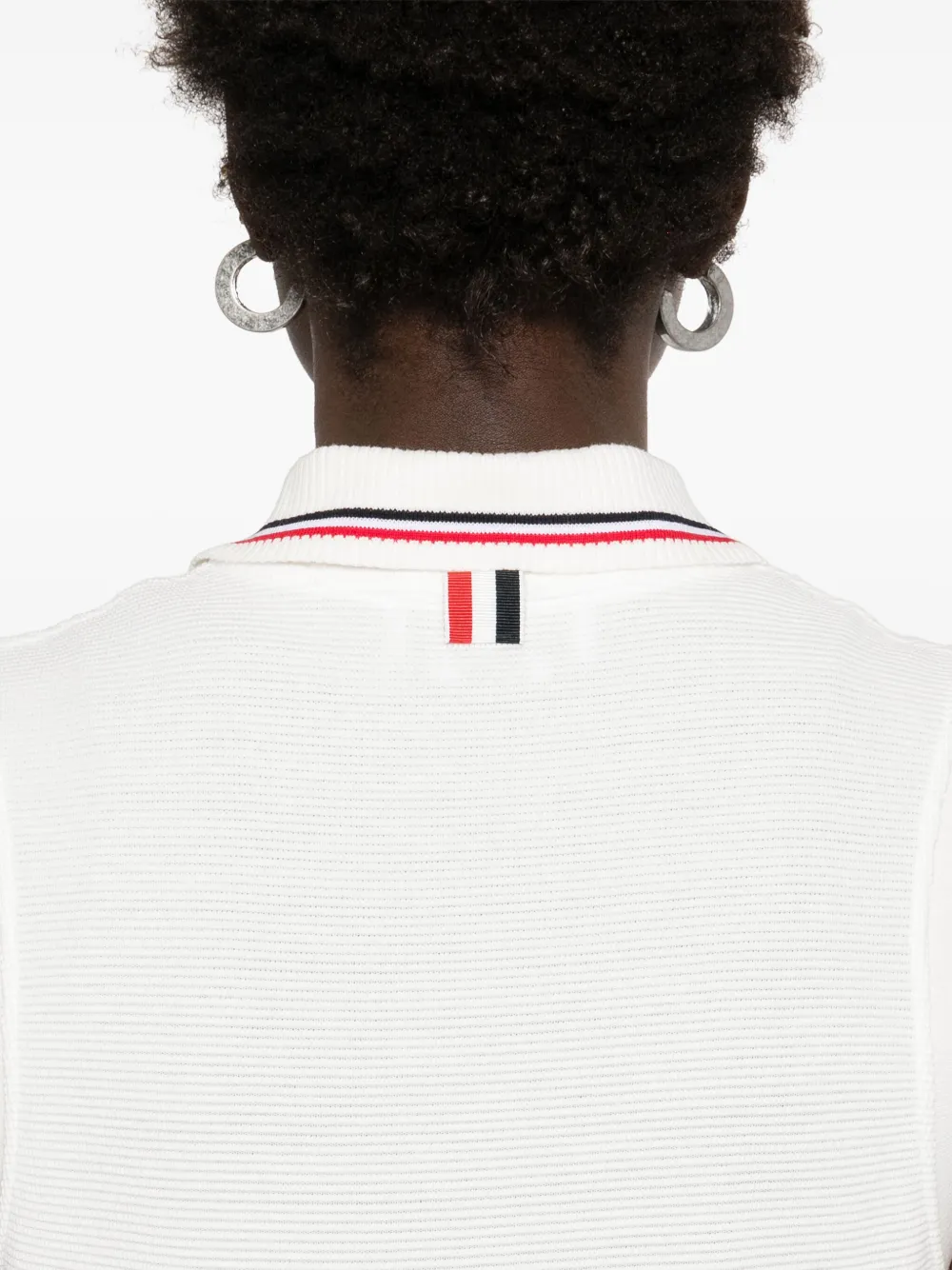 Thom Browne Geplooide midi-jurk met RWB-streep Wit