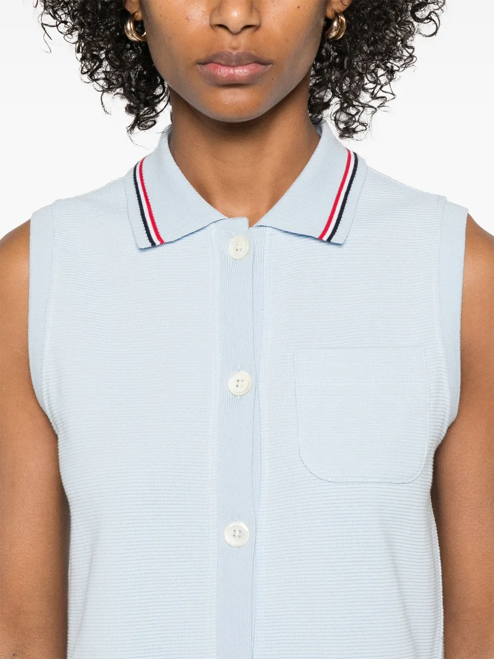 Thom Browne Katoenen mouwloze polotop Blauw