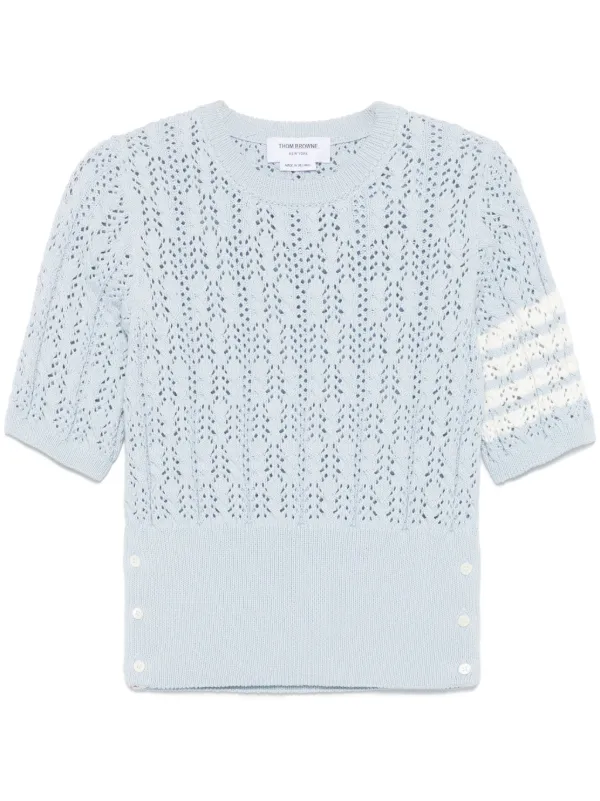Thom Browne Camiseta Com Listras 4-Bar | Azul | FARFETCH BR