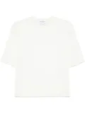 Thom Browne 4 Bar Stripes feather-intarsia T-shirt - White
