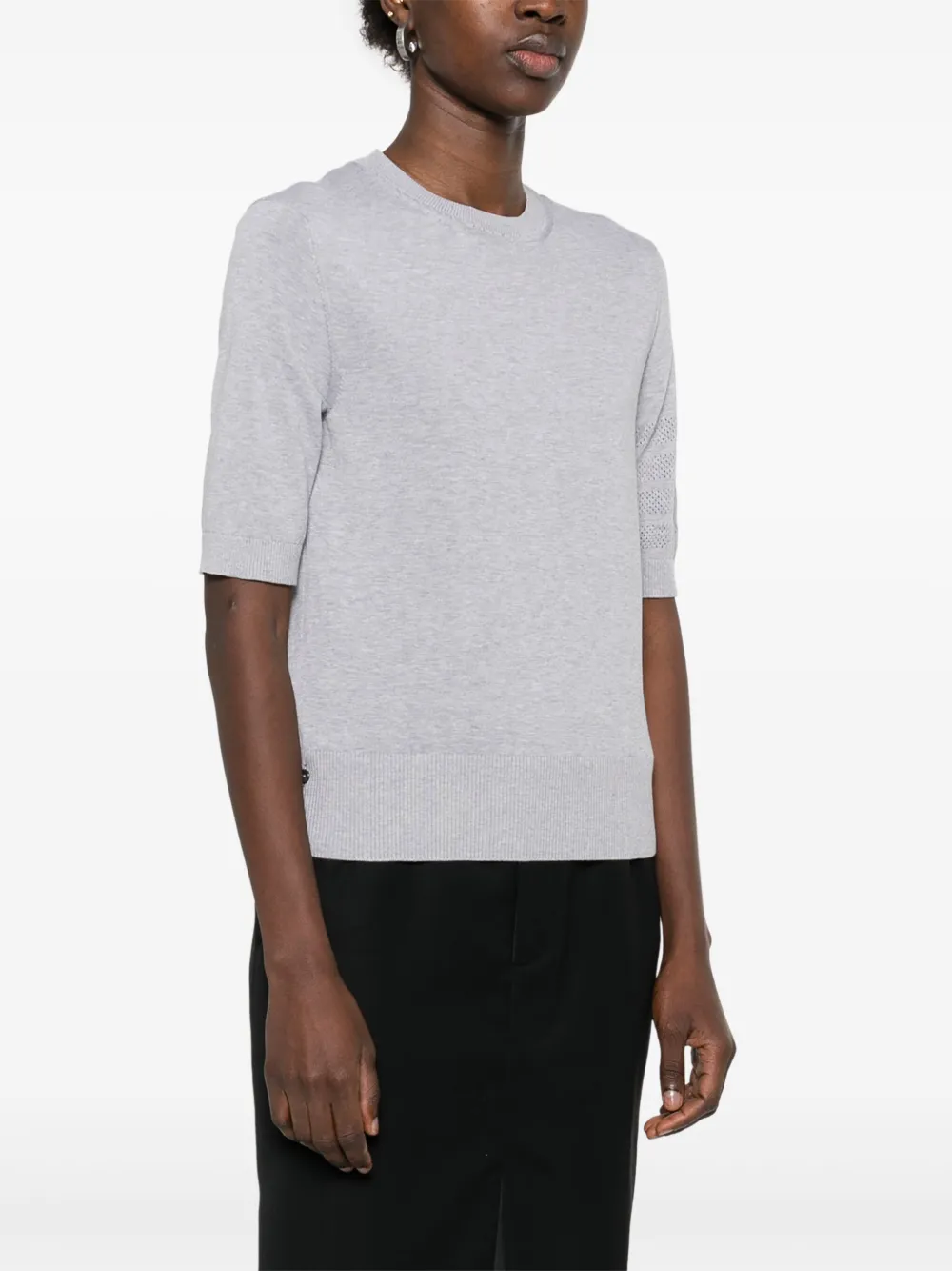 Shop Thom Browne 4-bar Pointelle T-skirt