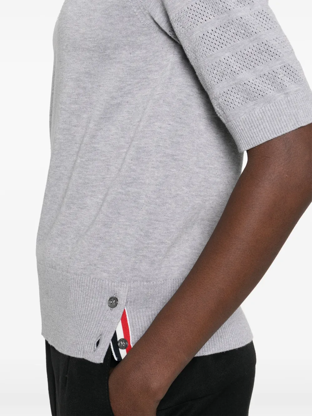 Shop Thom Browne 4-bar Pointelle T-skirt