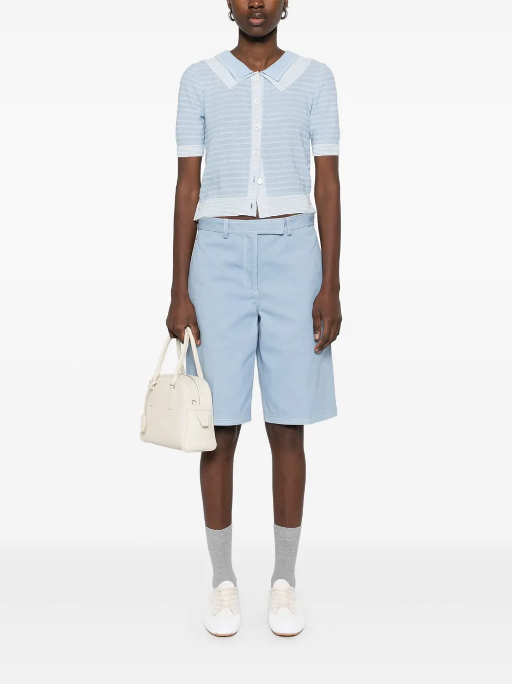 Thom Browne Gestreept gesmockt vest Blauw