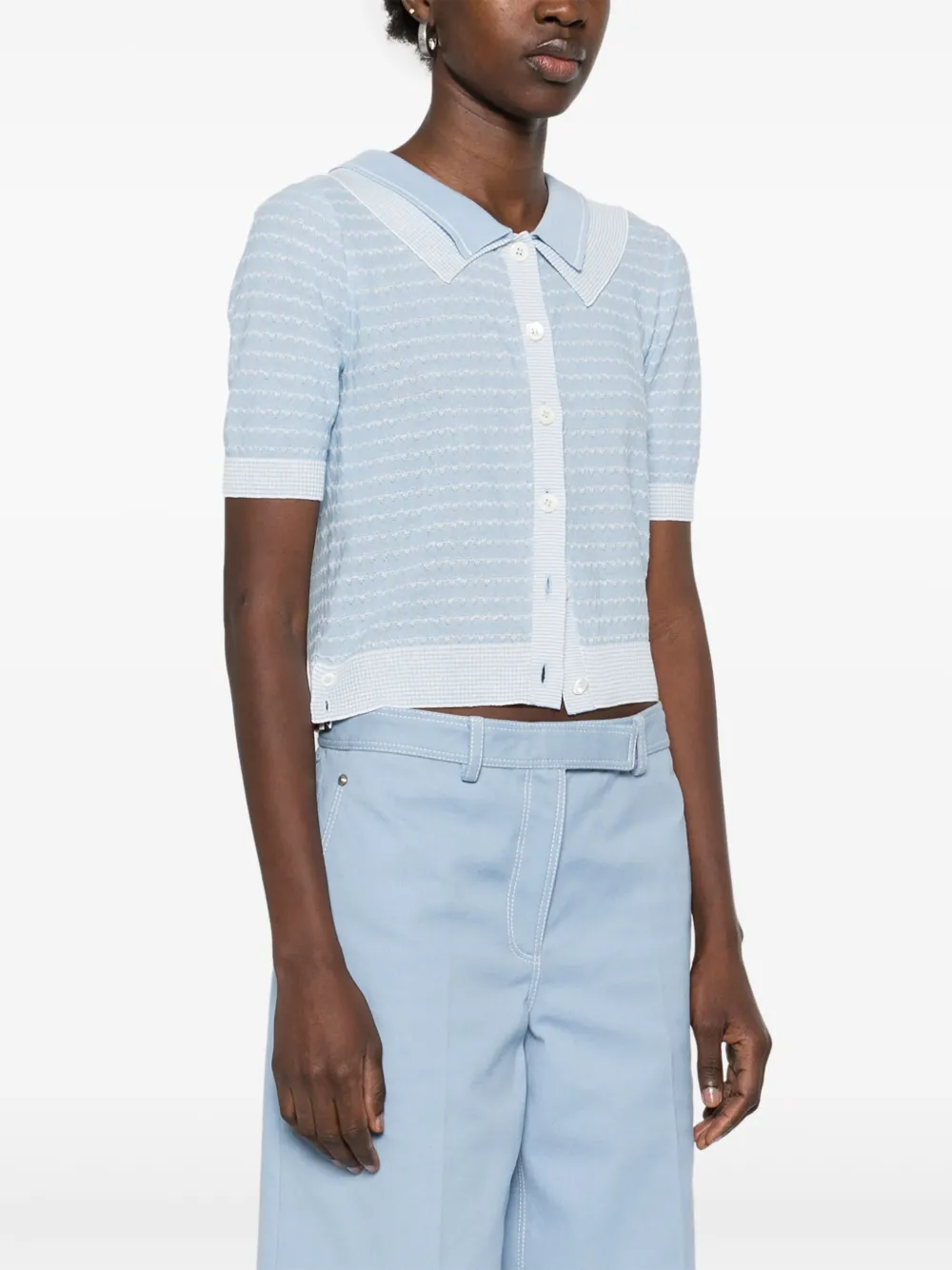 Thom Browne Gestreept gesmockt vest Blauw