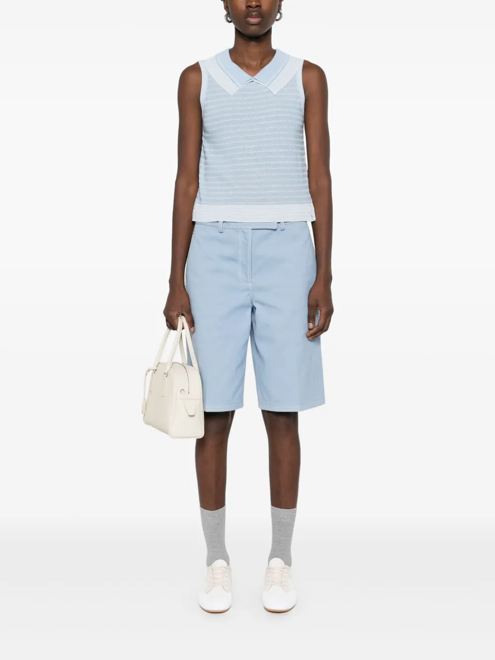 Thom Browne Striped Double-collar Vest