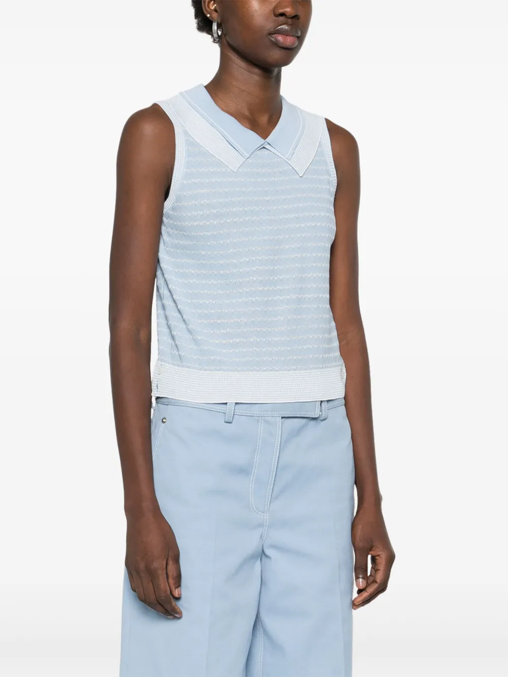 Thom Browne Striped Double-collar Vest