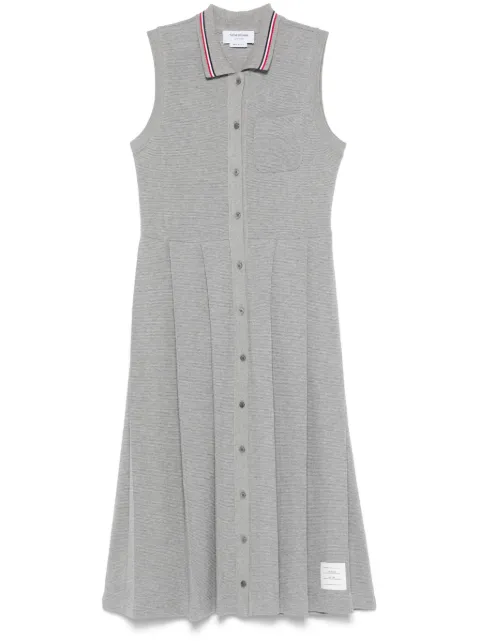 Thom Browne RWB-stripe pleated midi dress