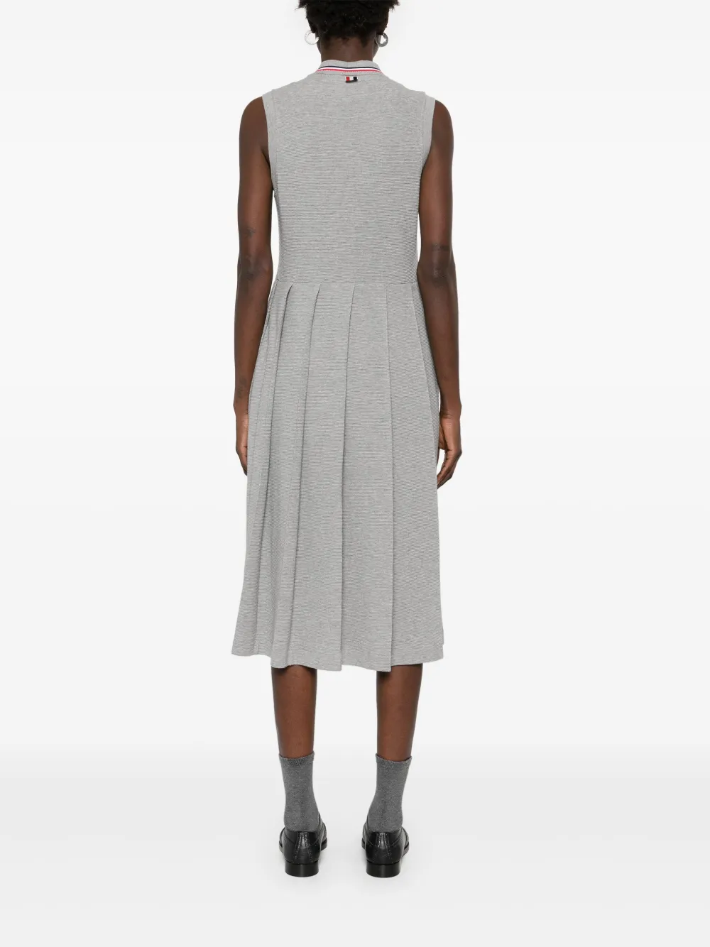 Thom Browne Geplooide mini-jurk met RWB-streep Grijs