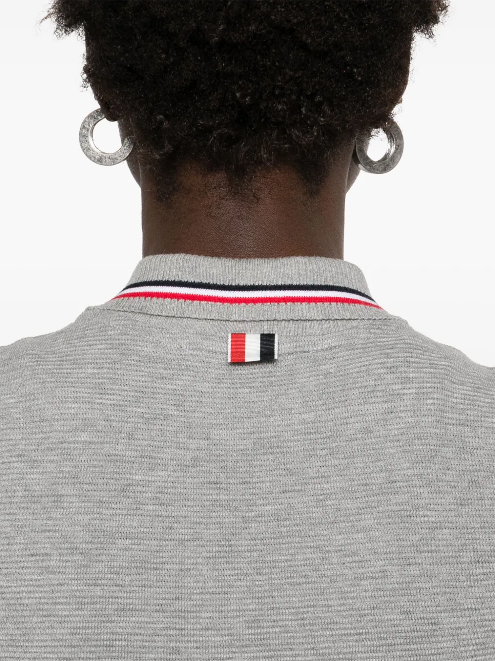 Thom Browne Geplooide mini-jurk met RWB-streep Grijs