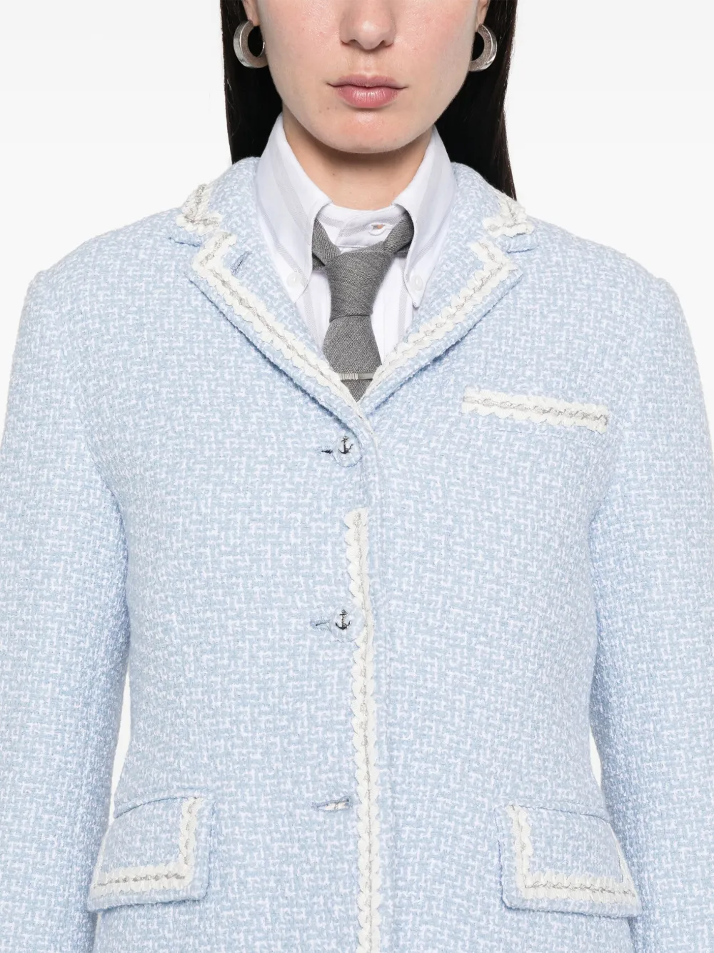 Thom Browne Effen tweed blazer Blauw
