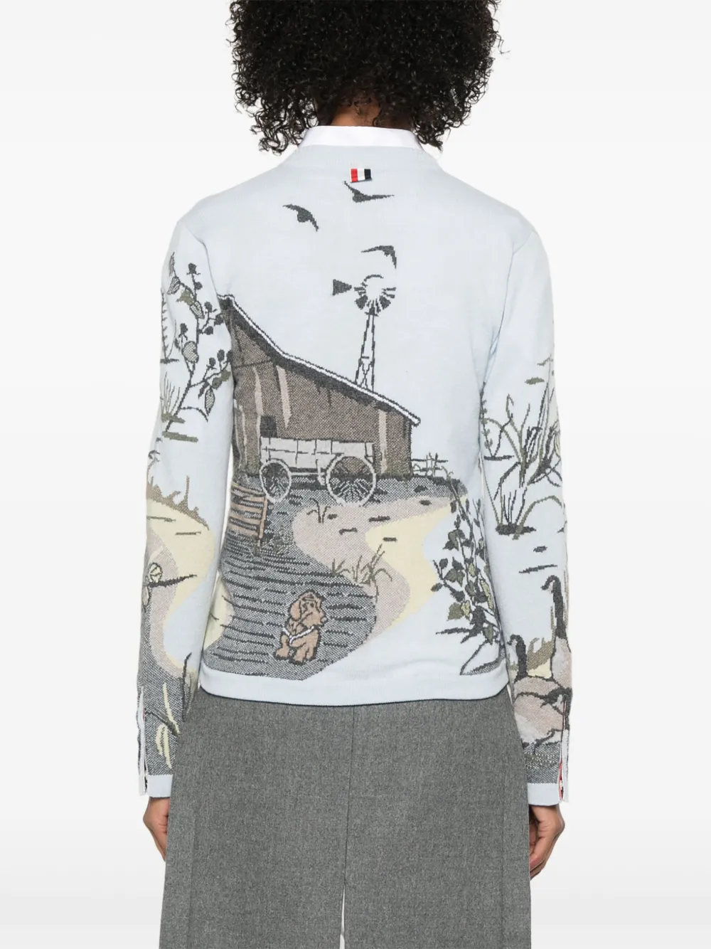 Thom Browne Seasonal Scenic kasjmier vest met intarsia Blauw