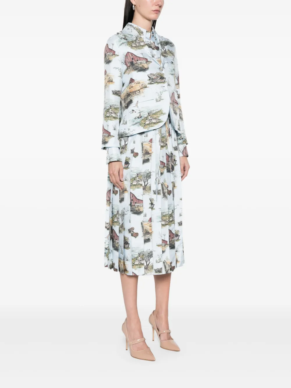 Thom Browne Blazer met print Blauw
