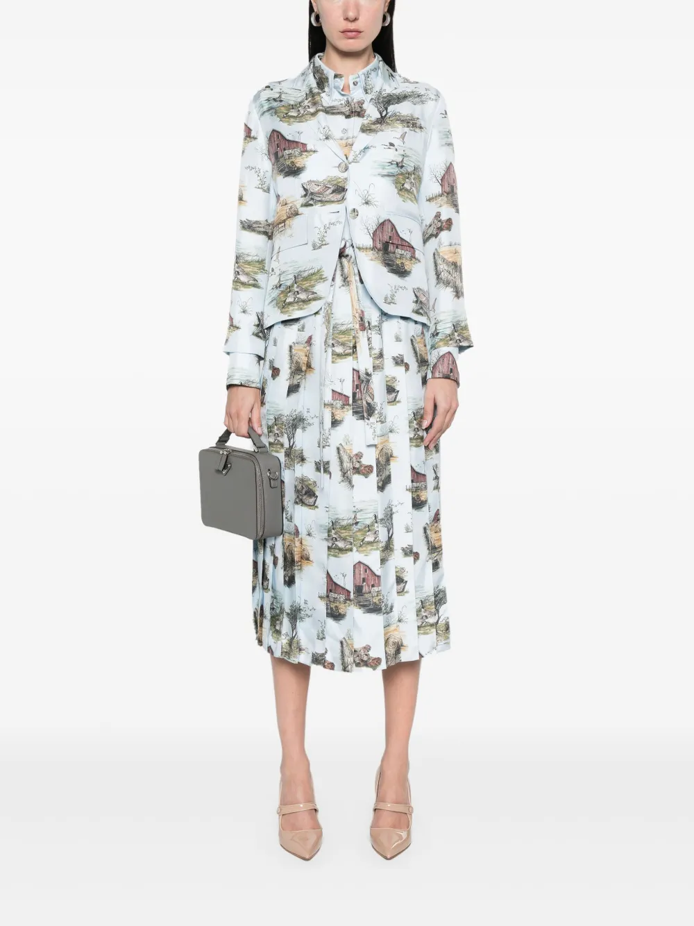 Thom Browne Blazer met print Blauw