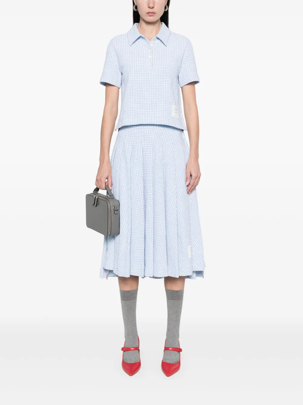 Thom Browne gingham-check tweed polo top | Polo Tops | Image 2