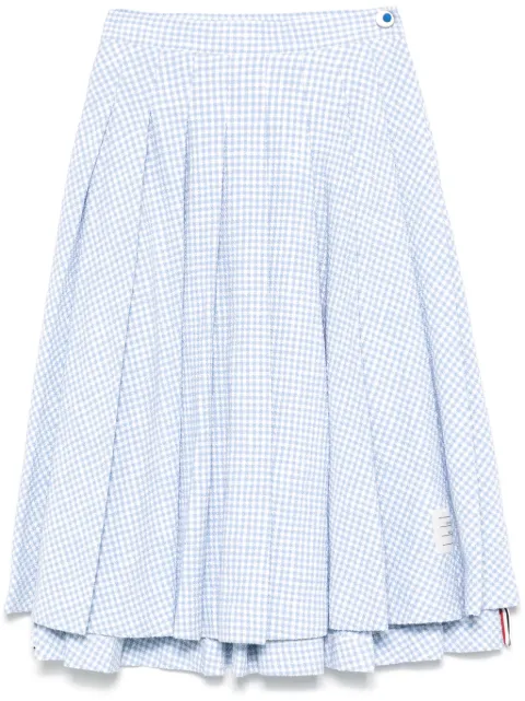 Thom Browne falda midi de tweed con diseño plisado