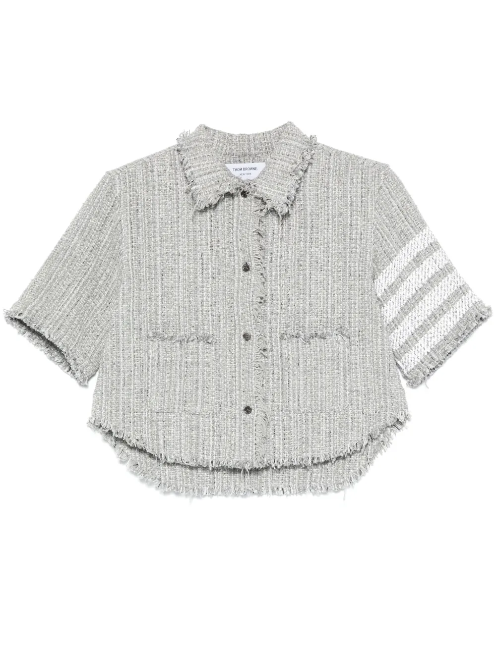 Thom Browne 4BAR ツイード シャツ - グレー Thom Browne 4BAR ツイード シャツ - グレー