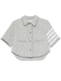 Thom Browne 4-Bar tweed shirt - Grey