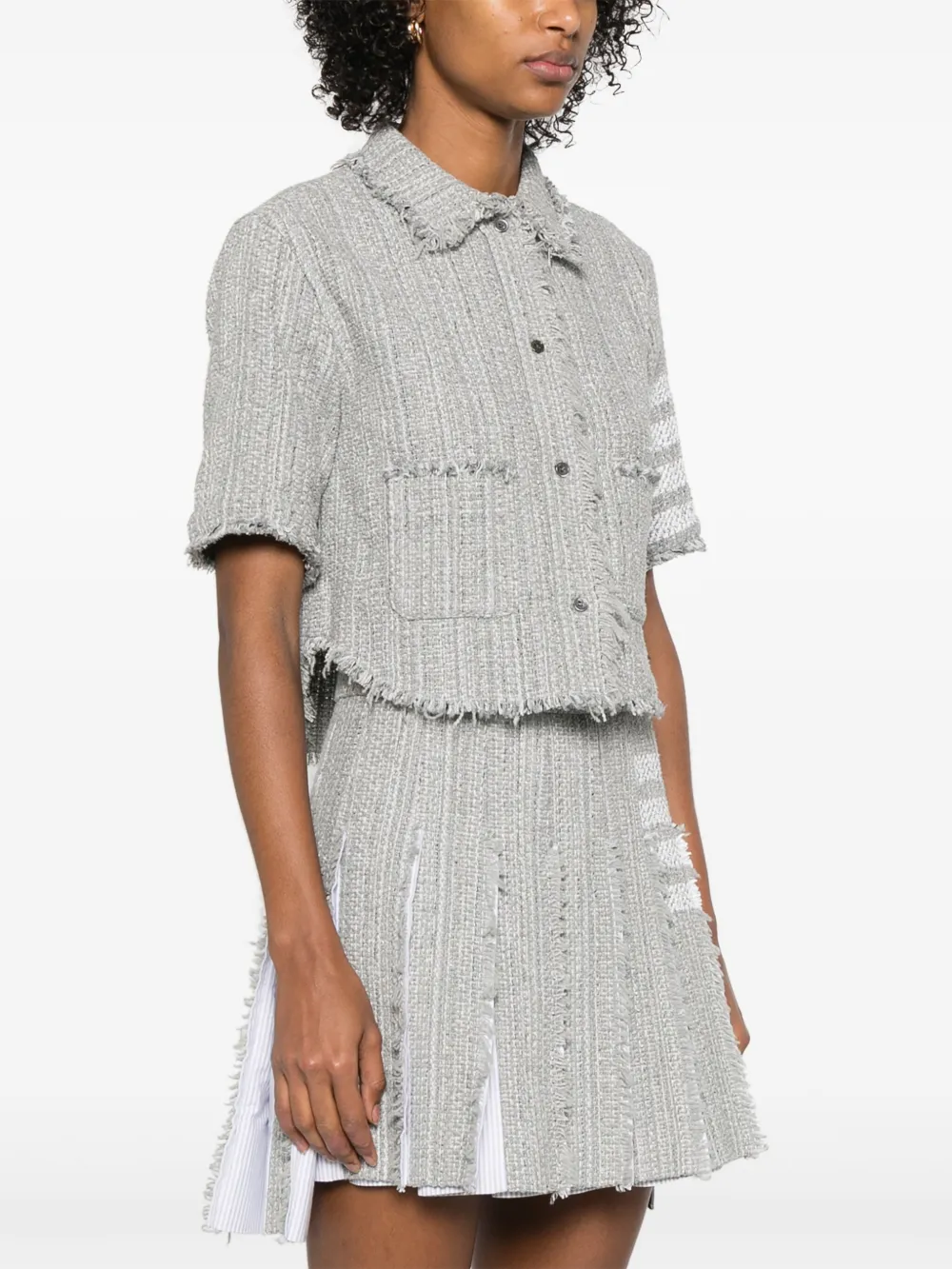 Thom Browne Shirt Cotton Blend Frayed Edges