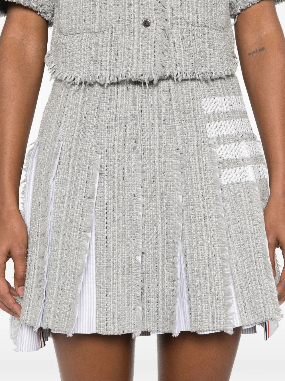 Thom Browne 4-Bar tweed mini-rok Grijs
