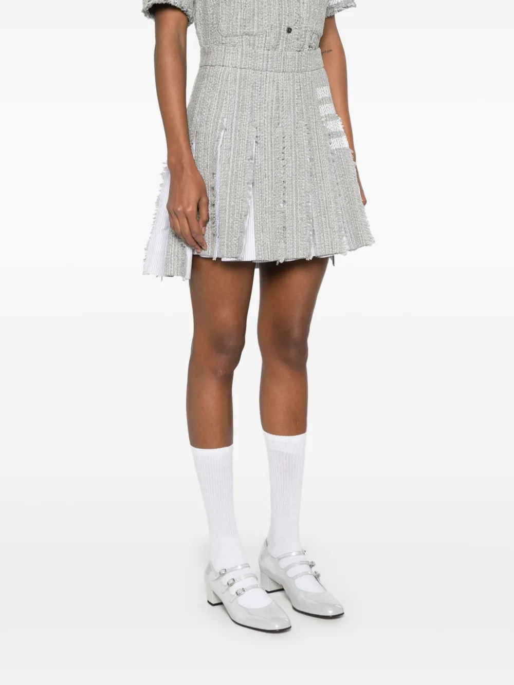 Thom Browne 4-Bar tweed mini-rok Grijs