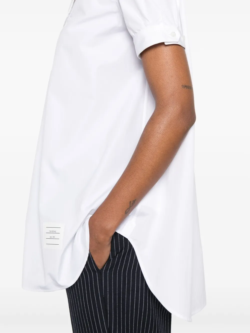 Thom Browne Popeline tuniek met bies Wit