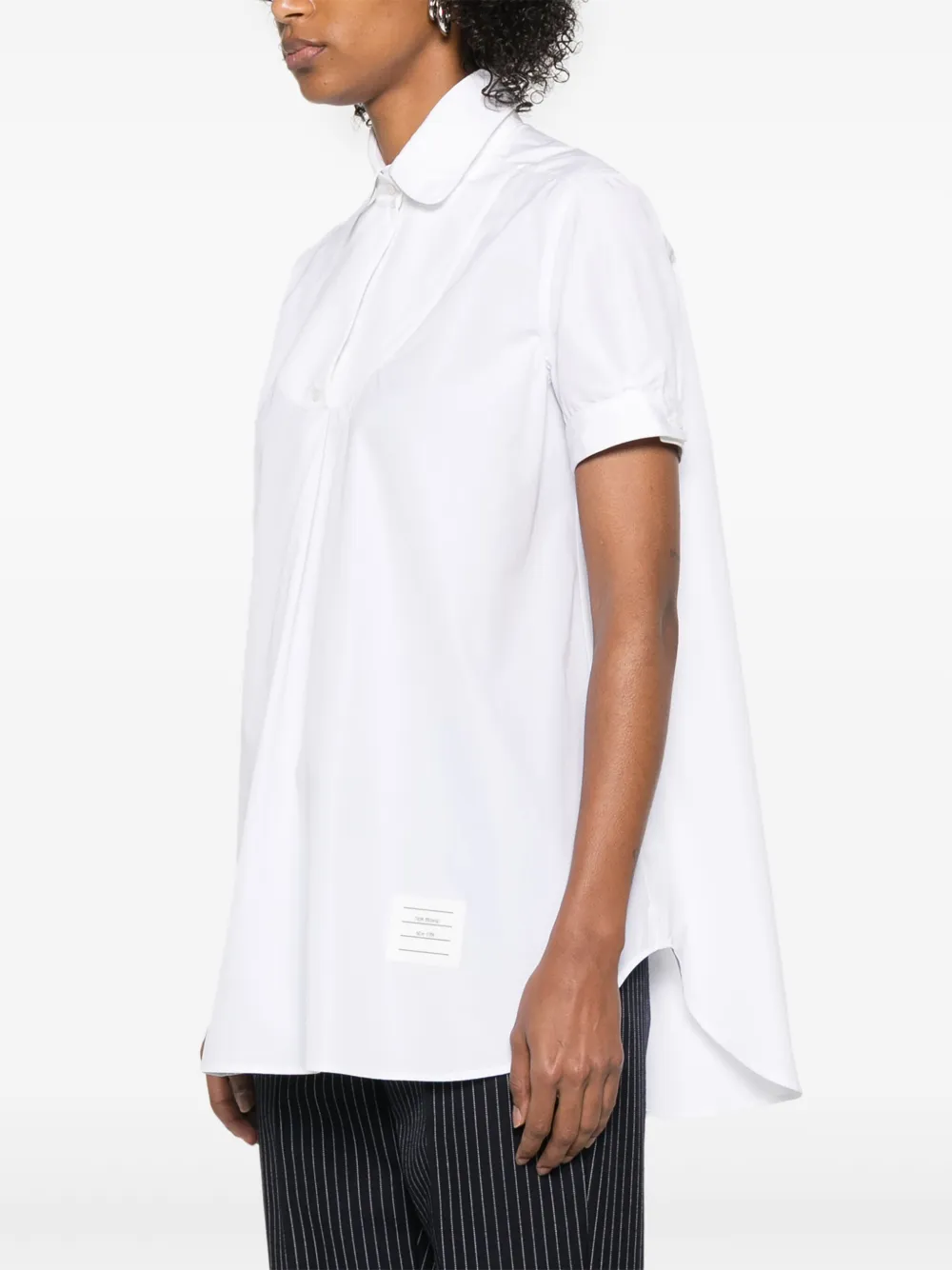 Thom Browne Popeline tuniek met bies Wit