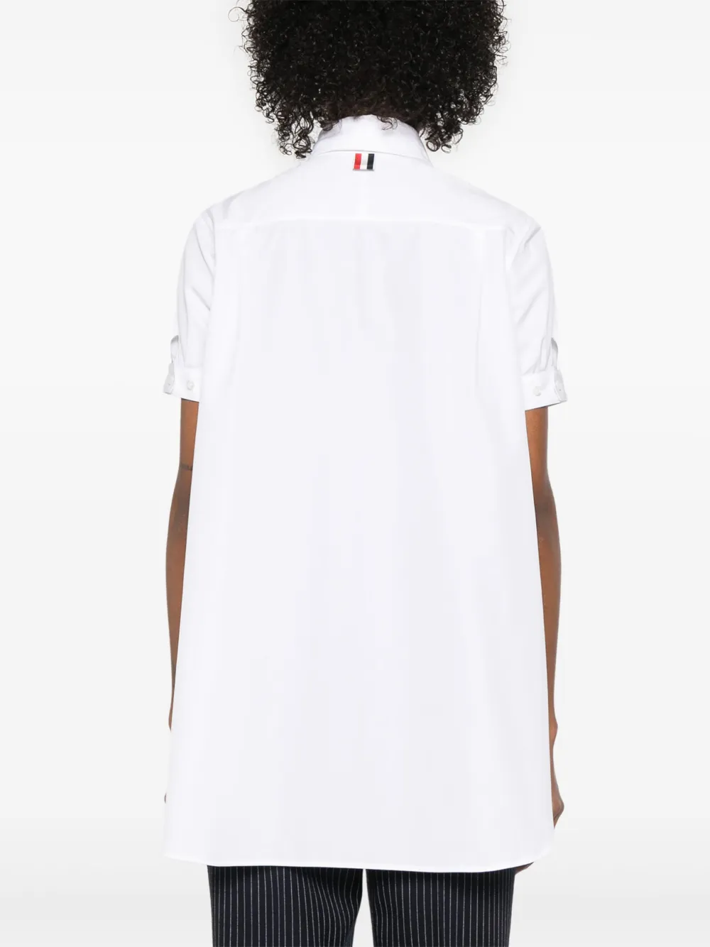 Thom Browne Popeline tuniek met bies Wit