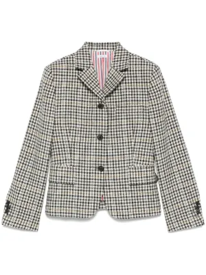 テーラードジャケット GINGHAM CHECK NOTCHED LAPEL JACKET CARLA G. gingham-check notched-lapels Jacket | Brown | FARFETCH