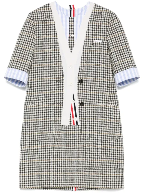 Thom Browne trompe l'oeil-patch checked mini dress