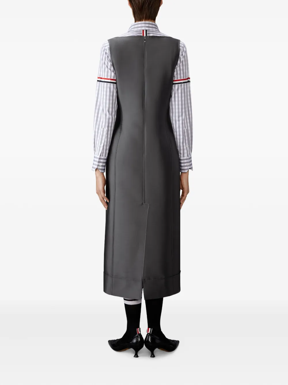 Thom Browne Jurk met opgestikte zak en vierkante hals Grijs