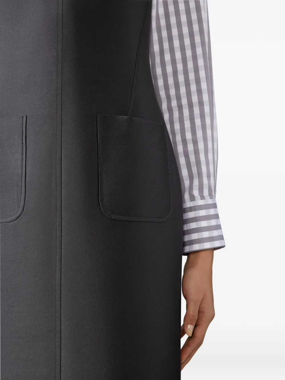 Thom Browne Jurk met opgestikte zak en vierkante hals Grijs