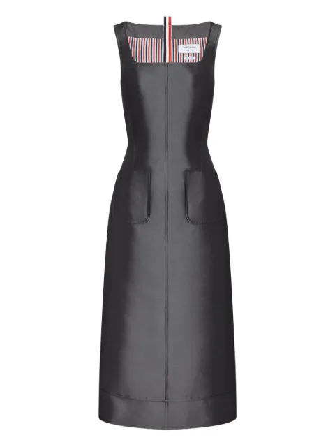 Thom Browne square-neck patch-pocket dress