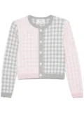 Thom Browne gingham-check wool cardigan - Grey