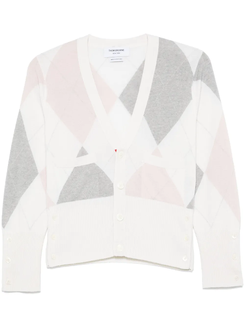 Thom Browne Kasjmier trui met argye intarsia Wit