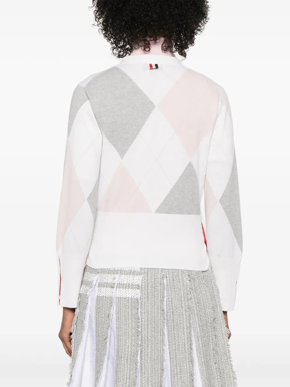 Thom Browne Kasjmier trui met argye intarsia Wit