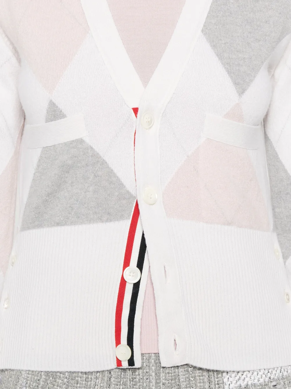 Thom Browne Kasjmier trui met argye intarsia Wit