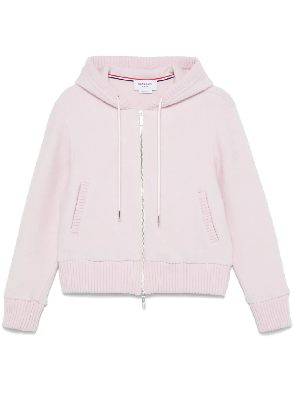 Thom Browne Wollen hoodie met rits Roze