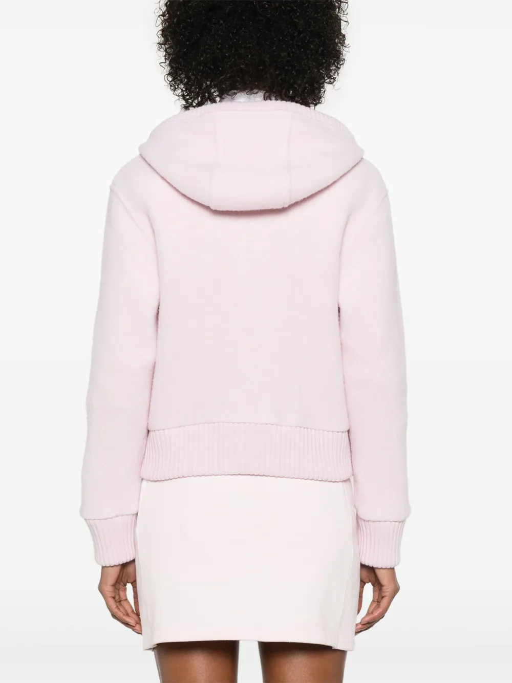 Thom Browne Wollen hoodie met rits Roze