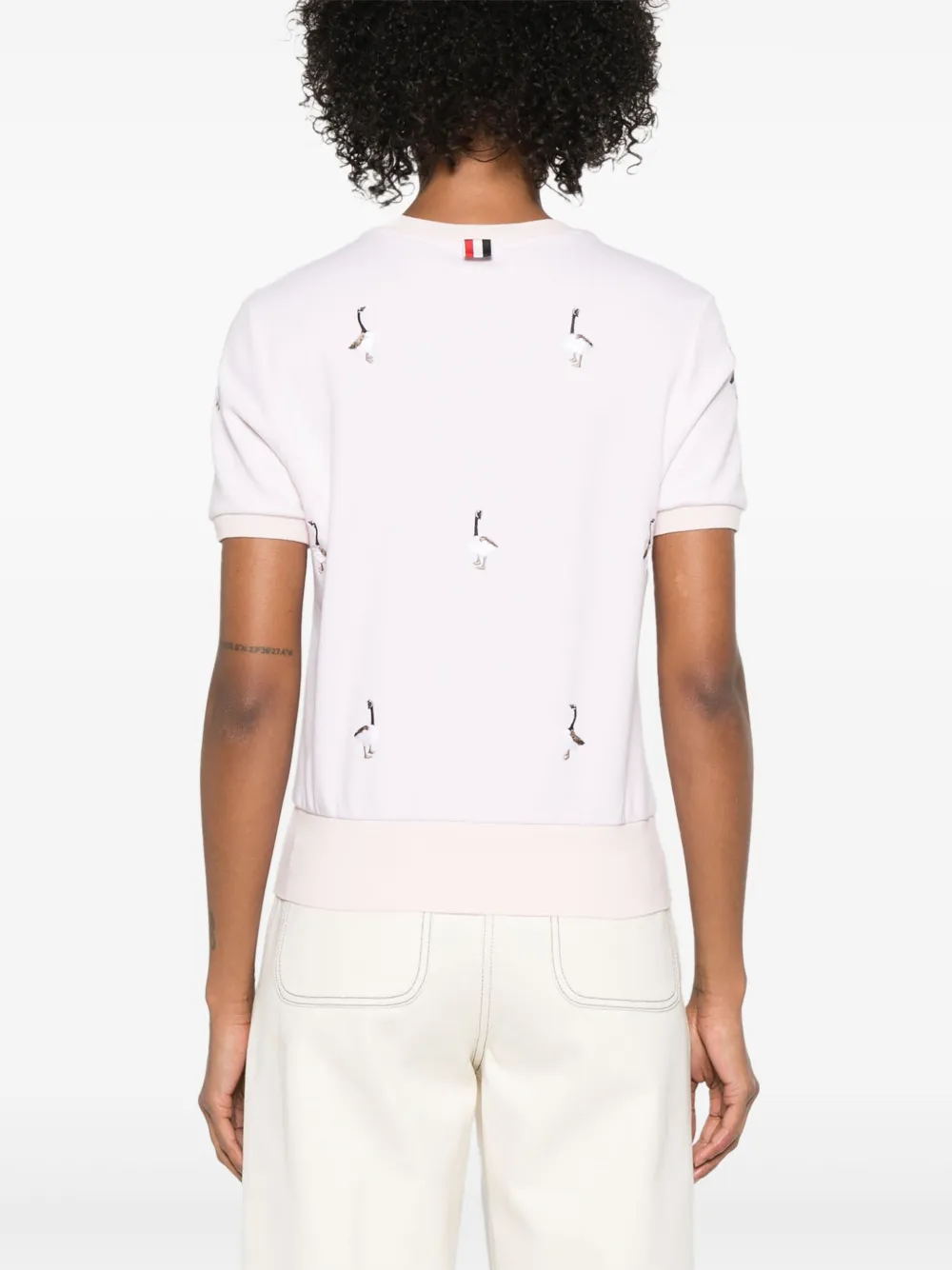 Thom Browne T-shirt met geborduurde ganzen Roze