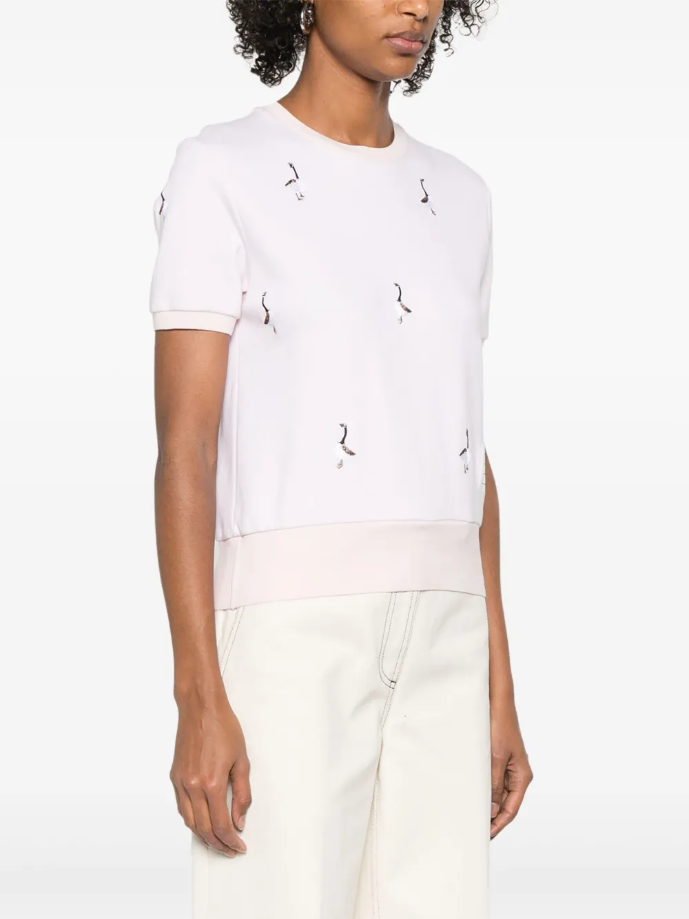 Thom Browne T-shirt met geborduurde ganzen Roze