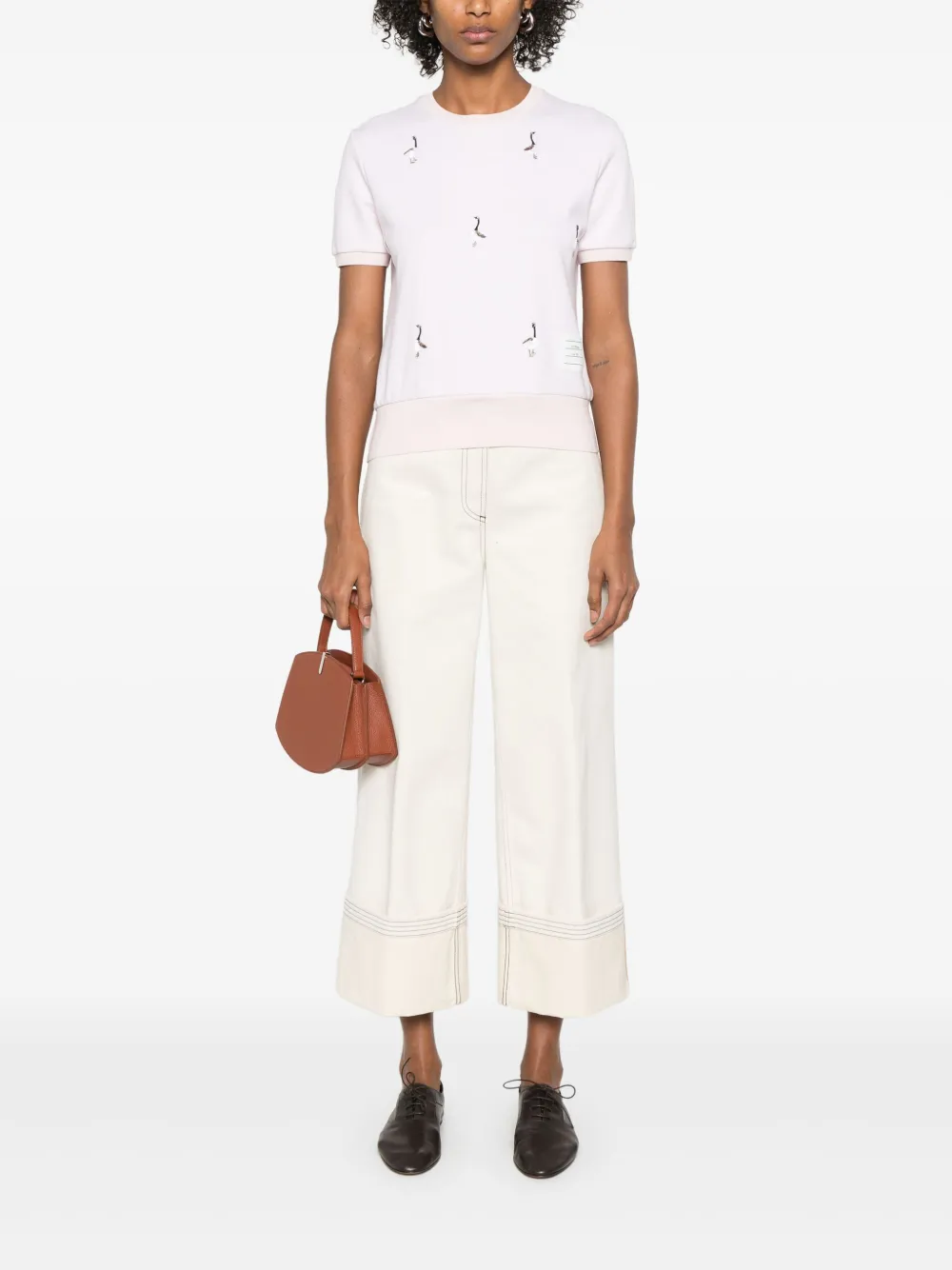 Thom Browne T-shirt met geborduurde ganzen Roze