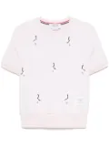 Thom Browne geese-embroidered cotton T-shirt - Pink