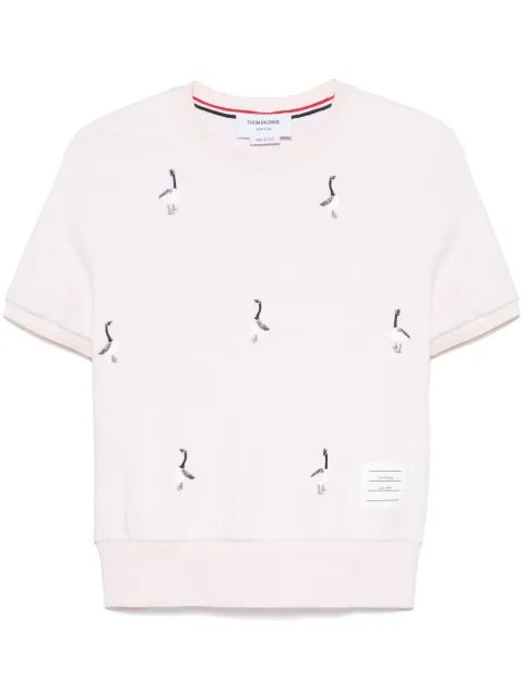 Thom Browne geese-embroidered cotton T-shirt