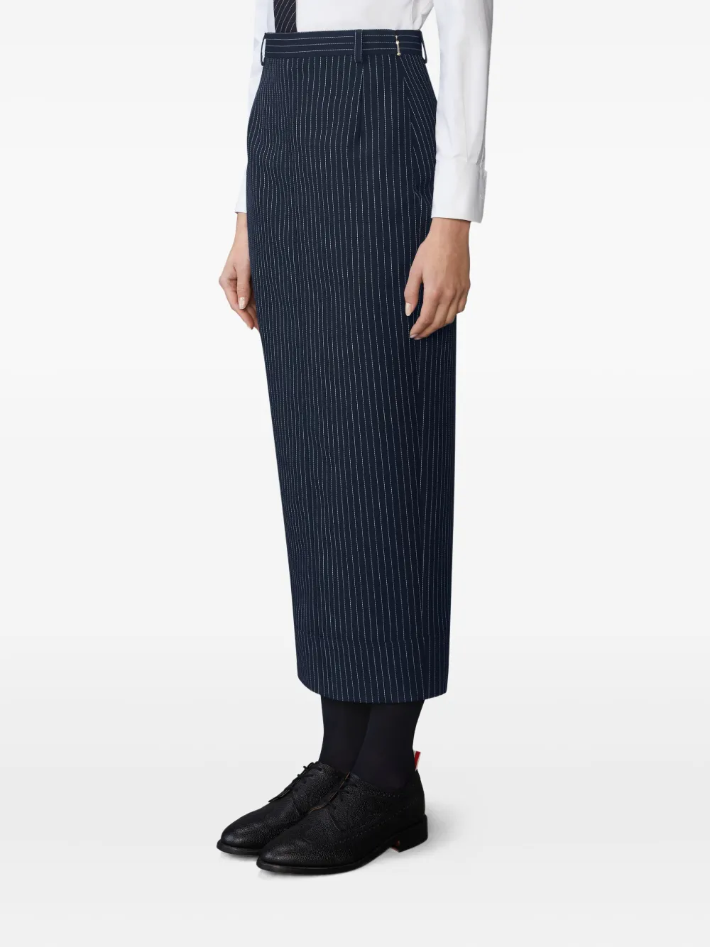 Thom Browne High-waist rok met krijtstreep Blauw