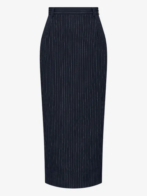 Thom Browne falda con cintura alta y rayas diplomáticas estampadas