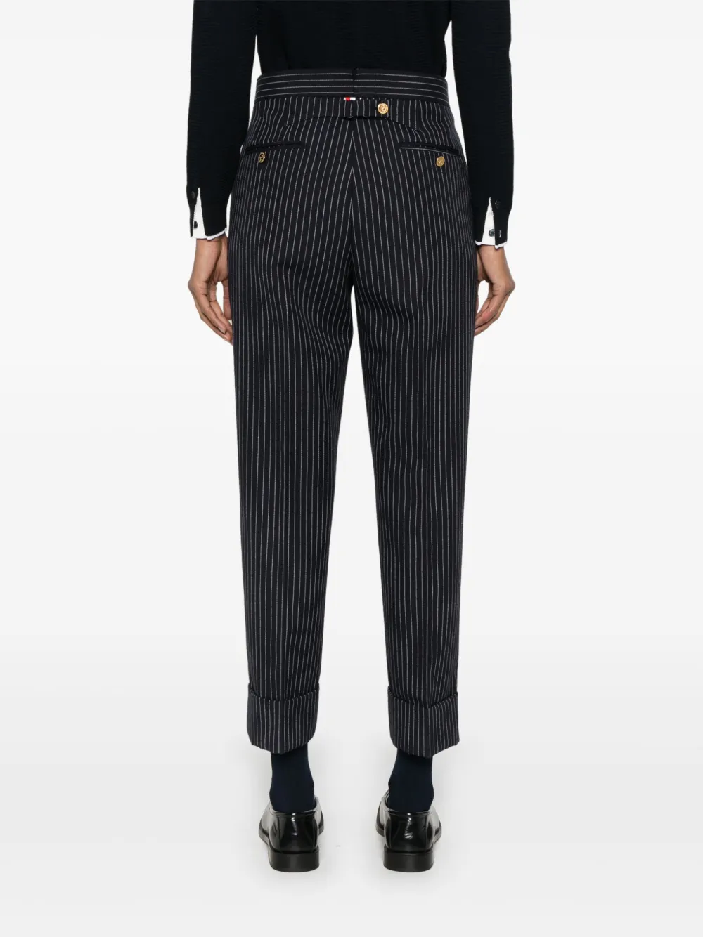 Thom Browne Broek met krijtstreep Blauw