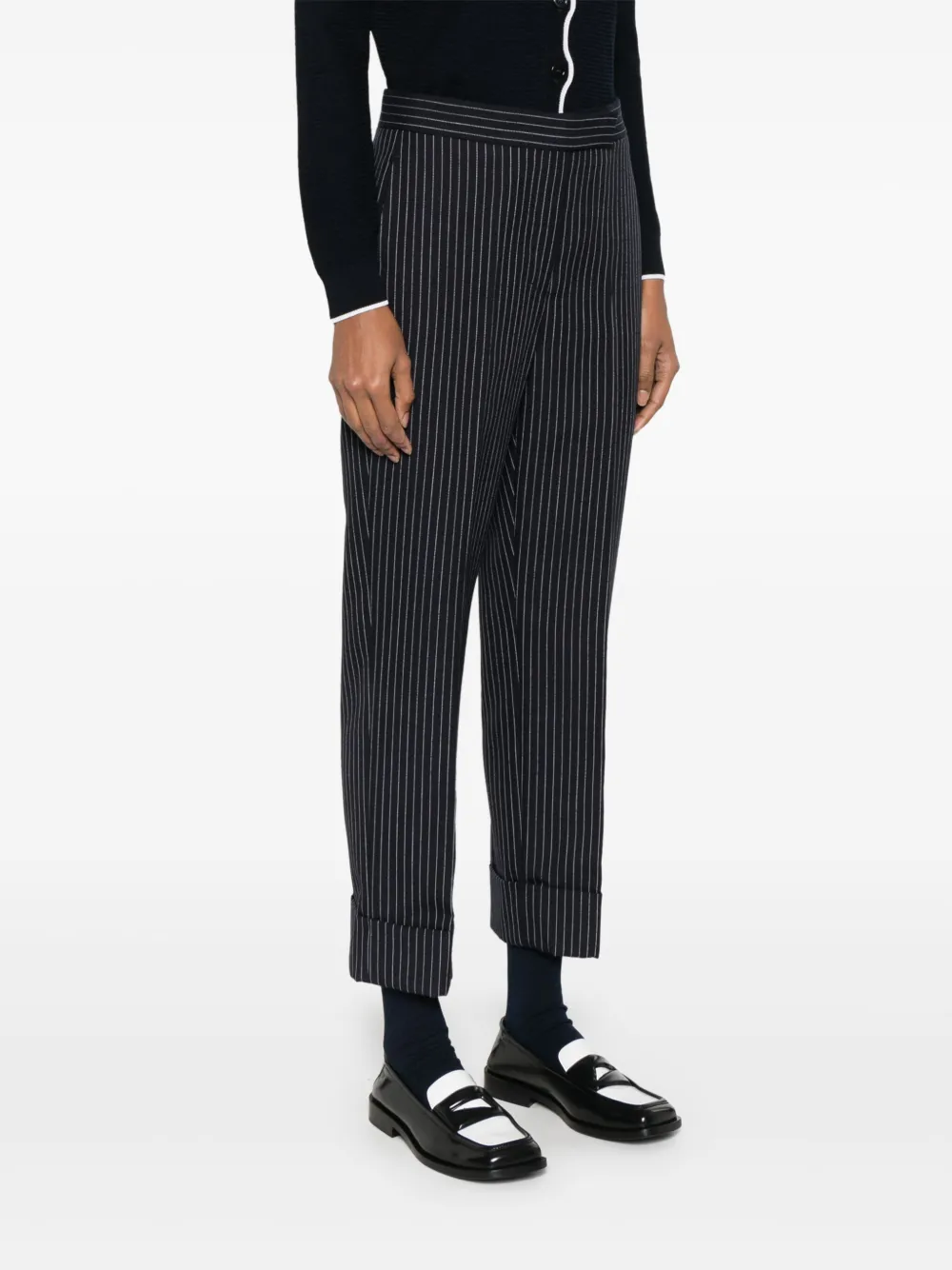 Thom Browne Broek met krijtstreep Blauw
