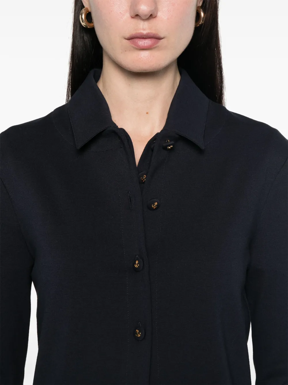 Thom Browne Vest met ankerknopen en ronde hals Blauw